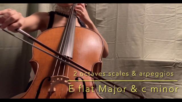 2 octaves cello scales & arpeggios of E flat Major & c minor. 降E大調 & c 小調 #音階 #琶音 #2個八度 смотреть онлайн