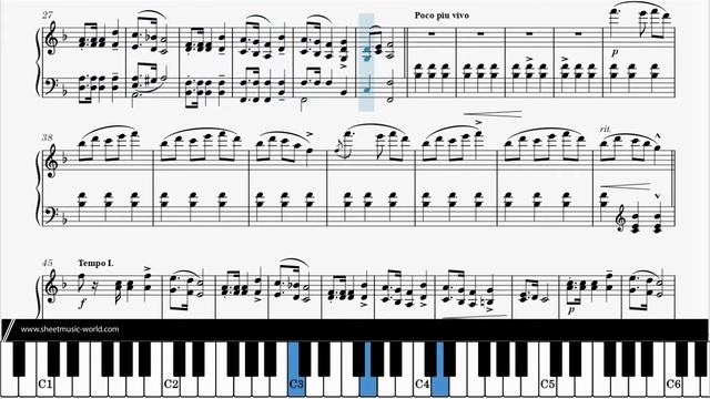 Chopin - Mazurka Op. 68 No. 3 - Frédéric François Chopin (Sheets Tutorial Piano score) смотреть онлайн