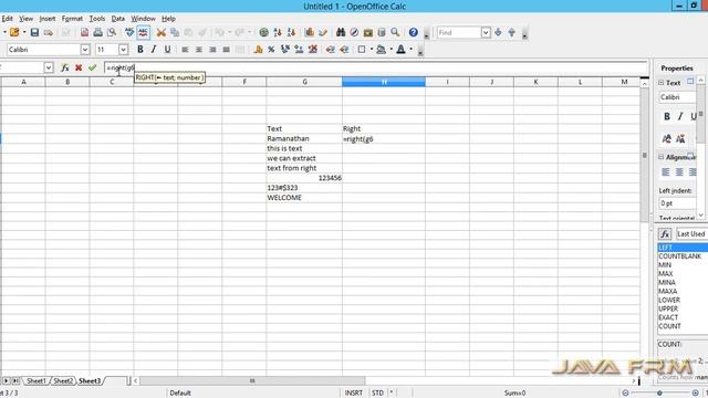Apache OpenOffice Calc Tutorial - right Function | Apache OpenOffice 4 Calc смотреть онлайн