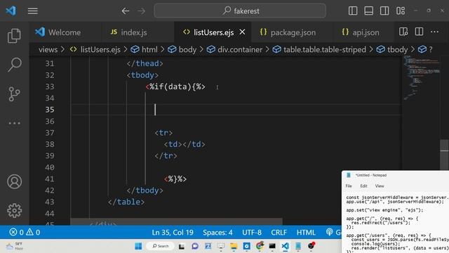 Node.js Express Project to Build Fake REST CRUD API From JSON Using JSON Server Library in Browser смотреть онлайн