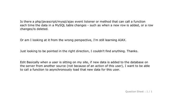 MySQL : Event listener for MySQL table change? смотреть онлайн