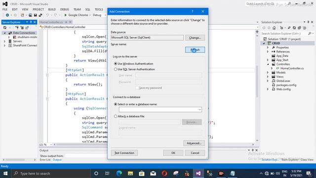 How to connect database in Server Explorer | How to show SQL server tables in Visual Studio смотреть онлайн