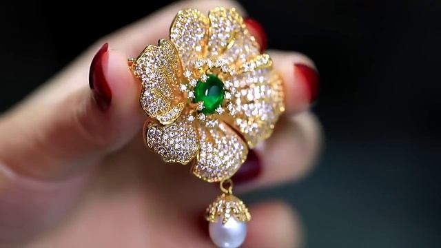 Медная мини-анкрустированная брошь в стиле сую