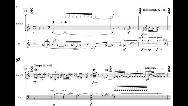 Dimitris Mousouras - [Nucl.2] for Bass Clarinet and Cello (2018) [Score-Video] смотреть онлайн