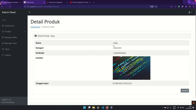 22. Dashboard Admin CodeIgniter 4 смотреть онлайн