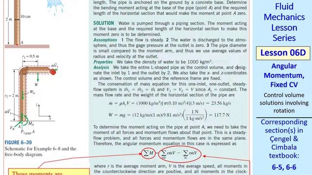 Fluid Mechanics Lesson 06D: Angular Momentum, Fixed CV смотреть онлайн