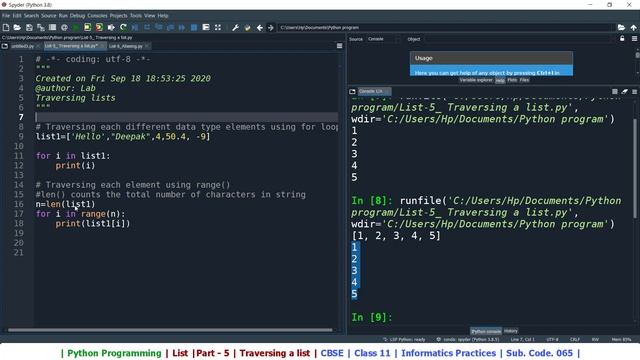 | List in Python | Part - 5| Traversing list elements| Class 11 | IP | CBSE смотреть онлайн