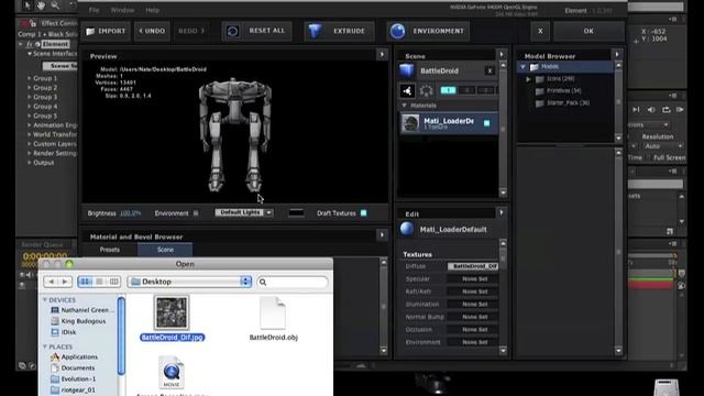 Import and save OBJ files inside Element 3D смотреть онлайн