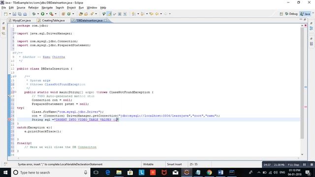 jdbc insert example mysql смотреть онлайн
