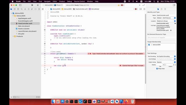 Develop JSON Advice Generator in Xcode смотреть онлайн