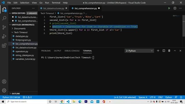 #8 Python List Comprehension | Python Tutorials For Beginners смотреть онлайн