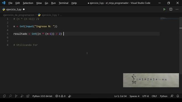 Ejercicio 003: Sumatoria de números desde 1 hasta N - Python смотреть онлайн