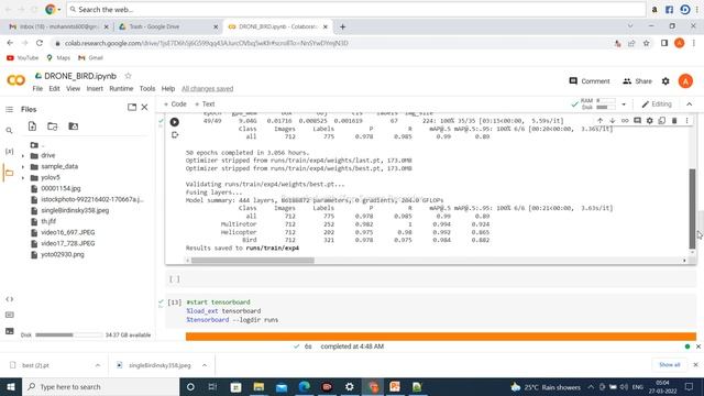 Drone vs bird detection using deep learning[YOLOV5] смотреть онлайн