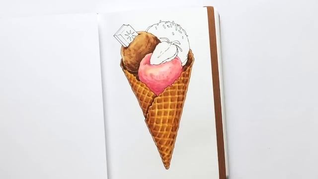 Copic markers speed drawing #7 / Рисую маркерами Copic мороженое смотреть онлайн