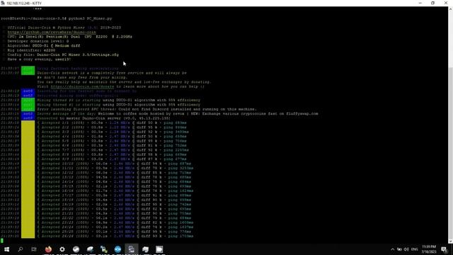 Duino coin mining test, mining Duino coin on Intel E2200 CPU смотреть онлайн
