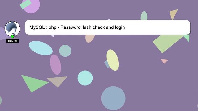 MySQL : php - PasswordHash check and login смотреть онлайн