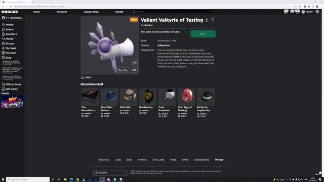 [FREE ITEM] How To Get The *VALIANT VALKYRIE OF TESTING* Roblox Free Items 2021! смотреть онлайн