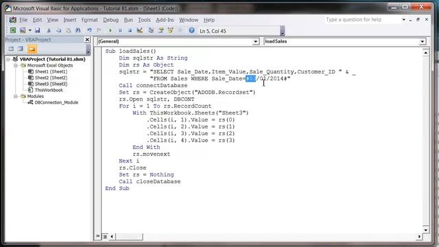Excel 2010 VBA Tutorial 82 - ADODB - SQL Date Parameters смотреть онлайн