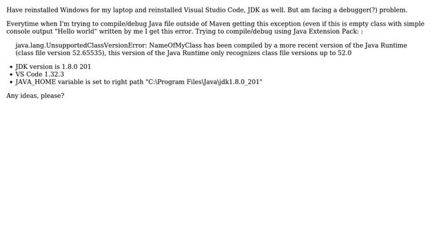 " NameOfMyClass has been compiled by a more recent version of the Java Runtime" смотреть онлайн
