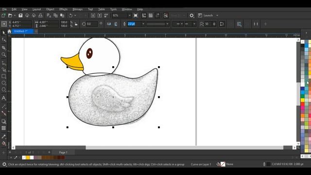 How To Create Vector Duck Icon from Sketch - Learn corelDRAW with Ahsan Sabri смотреть онлайн