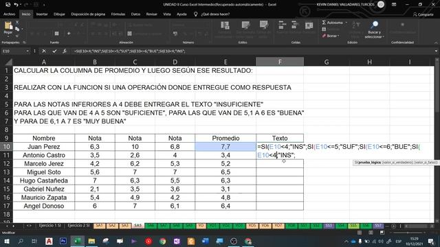 Excel, SI anidado смотреть онлайн