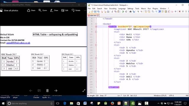 HSC ICT | html bangla tutorial 34 : Table part-V | cellspacing & cellpadding смотреть онлайн
