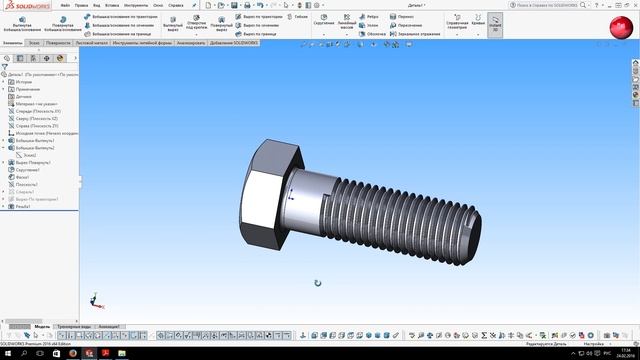 13. SolidWorks. Построение резьбы смотреть онлайн