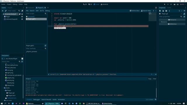 Движение игрока в Godot смотреть онлайн