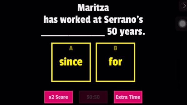 Present Perfect with since and for quiz Word Wall with GIFs