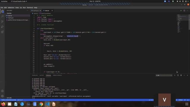 How to Create Countdown Timer using Python Tkinter | Creating a countdown timer in Python смотреть онлайн