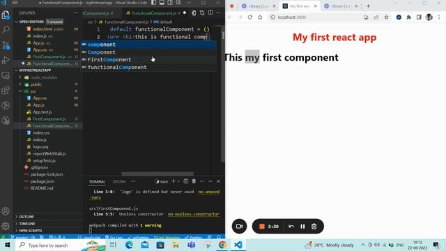 React JS Tutorial for beginners in Hindi | English 2023 Part #4 | Functional or Stateless componen смотреть онлайн