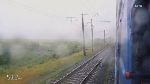 Дождливая прогулка по Львову с ЧС4 | Участок Броды - Львов из окна поезда