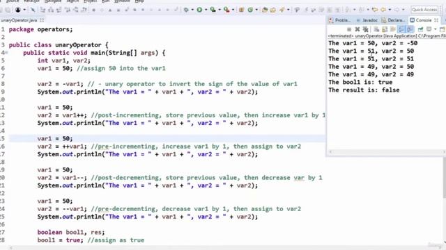 07 Java Unary Operators смотреть онлайн