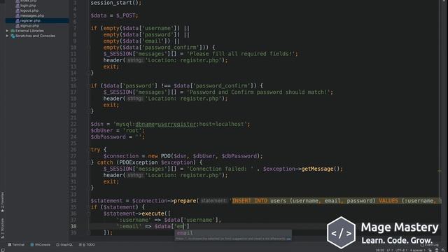 Adding New User into Database Table | Mage Mastery Part 6/14 смотреть онлайн