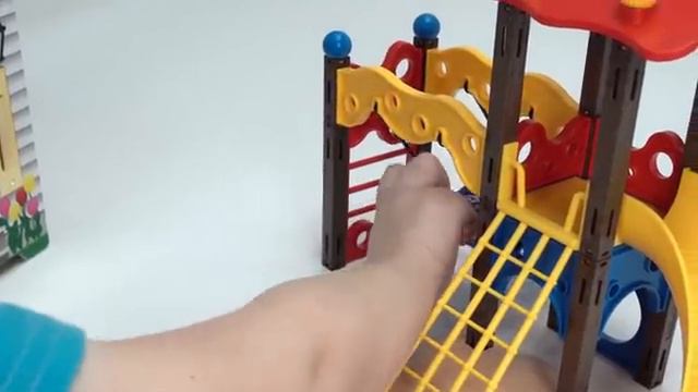 Genevieve Plays With Locking Wooden Dollhouse!