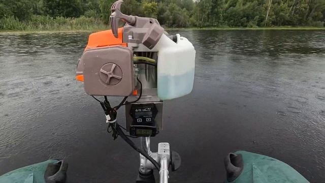 Новый двигатель, 63 кубика, Фрегат 280 Е двигатель для триммера как лодочный мотор. смотреть онлайн