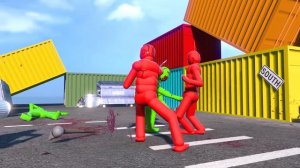 Dynamic NPCs Fight with weapons in Realistic Simulations! (with Active Ragdoll Physics)