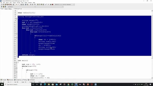 Polybius Square Cipher (C++ Implementation) смотреть онлайн