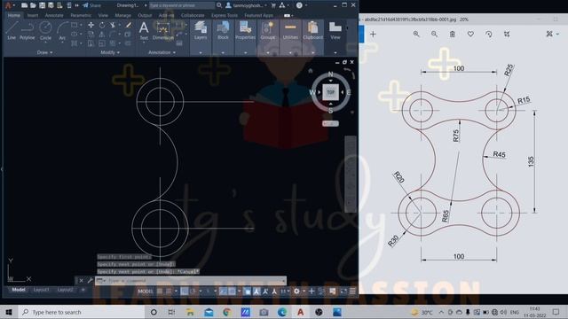 AutoCAD 2D Practice Drawing in Bengali [Exercise No - 16] ǀǀ Beginner to Advance Level ǀǀ tg's stud смотреть онлайн