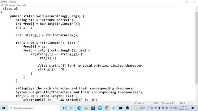 Count character frequency in String(java) смотреть онлайн
