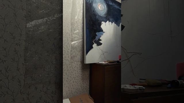 Впервые рисую маслом и на таком большом формате? #пейзажмаслом #художник смотреть онлайн
