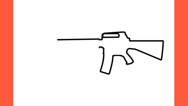 How to draw M16A4 rifle from PUBG easy / drawing m16a1 gun step by step смотреть онлайн