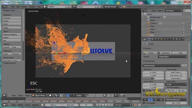 Как создать растворение текста в Blender. LOGO Dissolve смотреть онлайн