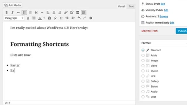 Formatting Shortcuts in WordPress 4.3 смотреть онлайн