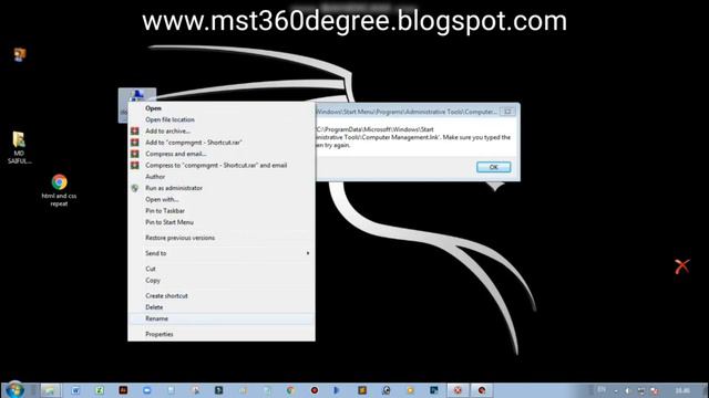 Windows Can't Find Computer Management.lnk  Error Solve
