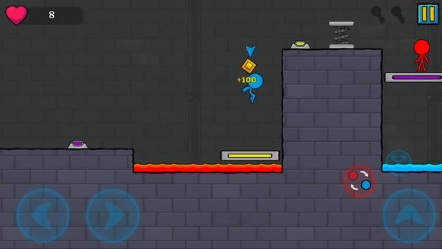 Приключения ОГОНЬ и ВОДА в храме МАГА #8. Мультик ИГРА Fire & Water Stickman Animation Parkour смотреть онлайн