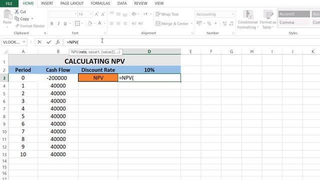 How to Calculate NPV (Net Present Value) in Excel смотреть онлайн