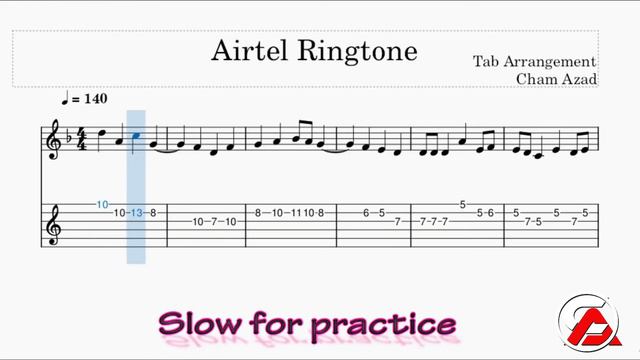 Airtel ringtone guitar tabs | Tabs | Staff Notation | Audio | Practice Sheet . смотреть онлайн