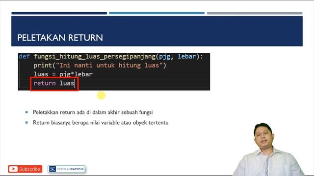 #8.2 Belajar Python mengenal Function / Fungsi dengan masukan (argumen) dan return (nilai balikan) смотреть онлайн