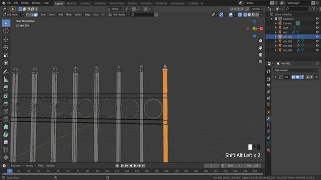 Blender Fence Modeling | Metal Fence In Blender | 3D Iron Fence